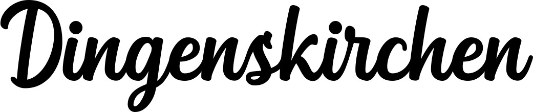 Vorschau des Bootsnamens "Dingenskirchen" als Schriftzug für "Bootsbeschriftung Klassisch 43"