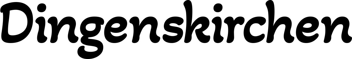 Vorschau des Bootsnamens "Dingenskirchen" als Schriftzug für "Bootsbeschriftung Klassisch 103"