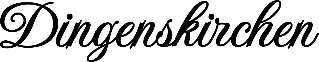 Vorschau des Bootsnamens "Dingenskirchen" als Schriftzug für "Bootsbeschriftung Klassisch 70"