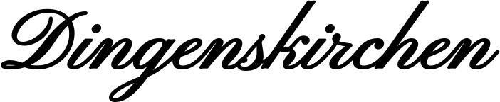 Vorschau des Bootsnamens "Dingenskirchen" als Schriftzug für "Bootsbeschriftung Klassisch 107"