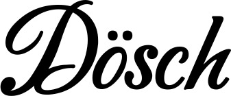 Vorschau des Bootsnamens "Dösch" als Schriftzug für "Bootsbeschriftung Klassisch 50"