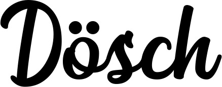 Vorschau des Bootsnamens "Dösch" als Schriftzug für "Bootsbeschriftung Klassisch 43"