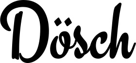 Vorschau des Bootsnamens "Dösch" als Schriftzug für "Bootsbeschriftung Klassisch 63"