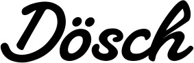 Vorschau des Bootsnamens "Dösch" als Schriftzug für "Bootsbeschriftung Klassisch 65"
