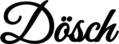 Vorschau des Bootsnamens "Dösch" als Schriftzug für "Bootsbeschriftung Klassisch 68"