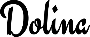 Vorschau des Bootsnamens "Dolina" als Schriftzug für "Bootsbeschriftung Klassisch 63"