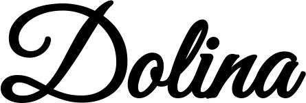 Vorschau des Bootsnamens "Dolina" als Schriftzug für "Bootsbeschriftung Klassisch 68"