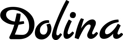 Vorschau des Bootsnamens "Dolina" als Schriftzug für "Bootsbeschriftung Klassisch 45"