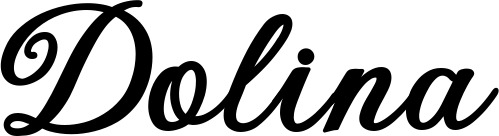 Vorschau des Bootsnamens "Dolina" als Schriftzug für "Bootsbeschriftung Klassisch 69"