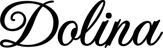 Vorschau des Bootsnamens "Dolina" als Schriftzug für "Bootsbeschriftung Klassisch 70"