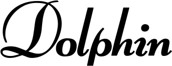 Vorschau des Bootsnamens "Dolphin" als Schriftzug für "Bootsbeschriftung Klassisch 76-A"