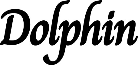 Vorschau des Bootsnamens "Dolphin" als Schriftzug für "Bootsbeschriftung Klassisch 51"