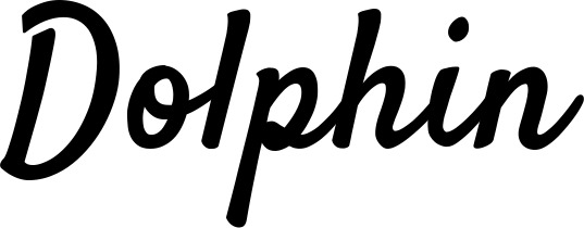 Vorschau des Bootsnamens "Dolphin" als Schriftzug für "Bootsbeschriftung Klassisch 96"