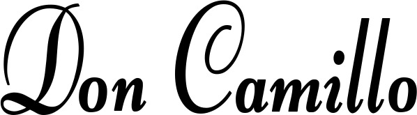 Vorschau des Bootsnamens "Don Camillo" als Schriftzug für "Bootsbeschriftung Klassisch 76"