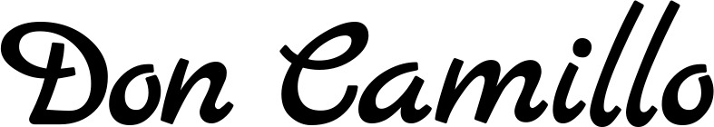Vorschau des Bootsnamens "Don Camillo" als Schriftzug für "Bootsbeschriftung Klassisch 45"