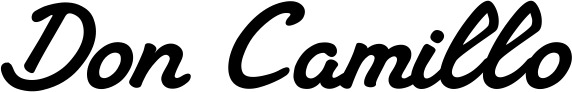Vorschau des Bootsnamens "Don Camillo" als Schriftzug für "Bootsbeschriftung Klassisch 65"