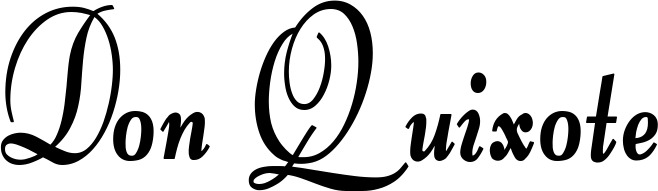 Vorschau des Bootsnamens "Don Quixote" als Schriftzug für "Bootsbeschriftung Klassisch 76"