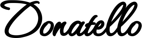 Vorschau des Bootsnamens "Donatello" als Schriftzug für "Bootsbeschriftung Klassisch 111"