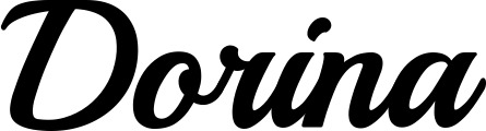 Vorschau des Bootsnamens "Dorina" als Schriftzug für "Bootsbeschriftung Klassisch 86"