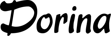 Vorschau des Bootsnamens "Dorina" als Schriftzug für "Bootsbeschriftung Klassisch 15"