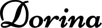 Vorschau des Bootsnamens "Dorina" als Schriftzug für "Bootsbeschriftung Klassisch 84"