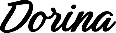 Vorschau des Bootsnamens "Dorina" als Schriftzug für "Bootsbeschriftung Klassisch 48"