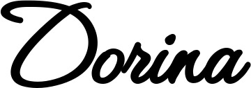 Vorschau des Bootsnamens "Dorina" als Schriftzug für "Bootsbeschriftung Klassisch 111"