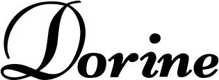 Vorschau des Bootsnamens "Dorine" als Schriftzug für "Bootsbeschriftung Klassisch 76-A"