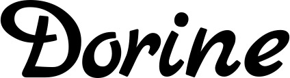 Vorschau des Bootsnamens "Dorine" als Schriftzug für "Bootsbeschriftung Klassisch 45"