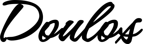 Vorschau des Bootsnamens "Doulos" als Schriftzug für "Bootsbeschriftung Klassisch 71"