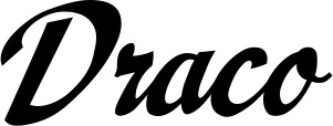 Vorschau des Bootsnamens "Draco" als Schriftzug für "Bootsbeschriftung Klassisch 29"