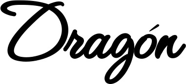 Vorschau des Bootsnamens "Dragón" als Schriftzug für "Bootsbeschriftung Klassisch 111"
