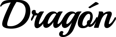 Vorschau des Bootsnamens "Dragón" als Schriftzug für "Bootsbeschriftung Klassisch 86"