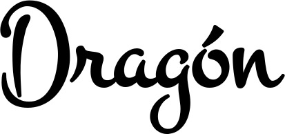 Vorschau des Bootsnamens "Dragón" als Schriftzug für "Bootsbeschriftung Klassisch 81"