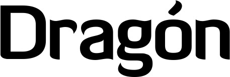 Vorschau des Bootsnamens "Dragón" als Schriftzug für "Bootsbeschriftung Normal 06"