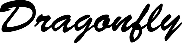 Vorschau des Bootsnamens "Dragonfly" als Schriftzug für "Bootsbeschriftung Klassisch 03"