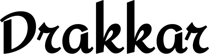 Vorschau des Bootsnamens "Drakkar" als Schriftzug für "Bootsbeschriftung Klassisch 37"