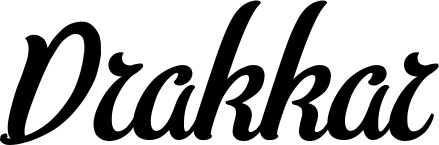 Vorschau des Bootsnamens "Drakkar" als Schriftzug für "Bootsbeschriftung Klassisch 62"
