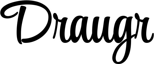 Vorschau des Bootsnamens "Draugr" als Schriftzug für "Bootsbeschriftung Klassisch 101"