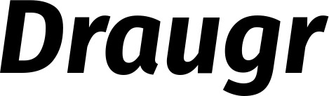 Vorschau des Bootsnamens "Draugr" als Schriftzug für "Bootsbeschriftung Kursiv 03"