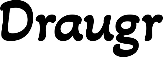 Vorschau des Bootsnamens "Draugr" als Schriftzug für "Bootsbeschriftung Klassisch 103"