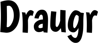 Vorschau des Bootsnamens "Draugr" als Schriftzug für "Bootsbeschriftung Neu 36"