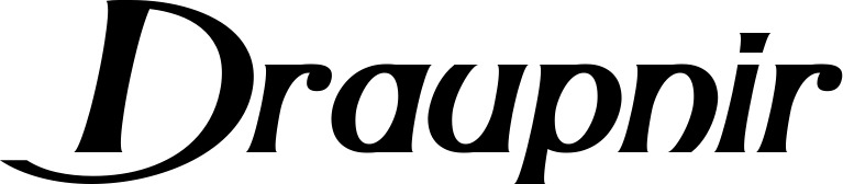 Vorschau des Bootsnamens "Draupnir" als Schriftzug für "Bootsbeschriftung Neu 08"