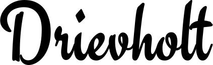 Vorschau des Bootsnamens "Drievholt" als Schriftzug für "Bootsbeschriftung Klassisch 63"