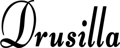 Vorschau des Bootsnamens "Drusilla" als Schriftzug für "Bootsbeschriftung Klassisch 76"