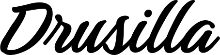 Vorschau des Bootsnamens "Drusilla" als Schriftzug für "Bootsbeschriftung Klassisch 48"