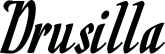 Vorschau des Bootsnamens "Drusilla" als Schriftzug für "Bootsbeschriftung Klassisch 93"