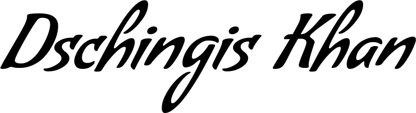 Vorschau des Bootsnamens "Dschingis Khan" als Schriftzug für "Style Klassisch 57"