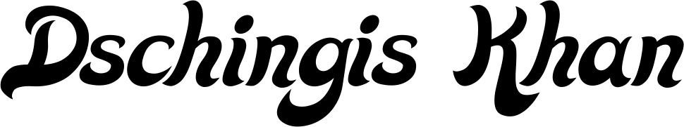 Vorschau des Bootsnamens "Dschingis Khan" als Schriftzug für "Bootsbeschriftung Klassisch 33"