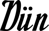 Vorschau des Bootsnamens "Dün" als Schriftzug für "Bootsbeschriftung Klassisch 93"